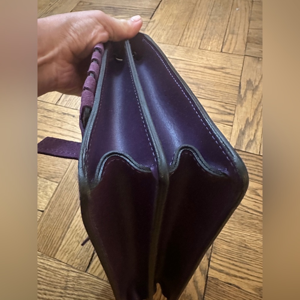 Purple Borse in Pelle Italian Leather Crossbody Purse - Picture 6 of 13